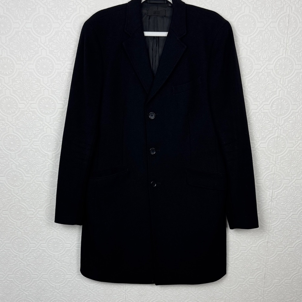 Uniqlo Wool Cashmere Blend Coat Blazer Black Peacoat Size Medium
